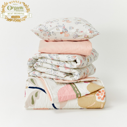Kabode - Organic Cot Bed Quilt - Pink Boho