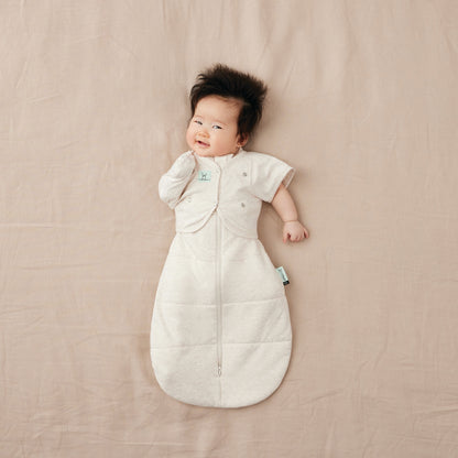 ergoPouch - Organic Short Sleeved Butterfly Sleep Swaddle Cardi - Oatmeal 0.2 TOG
