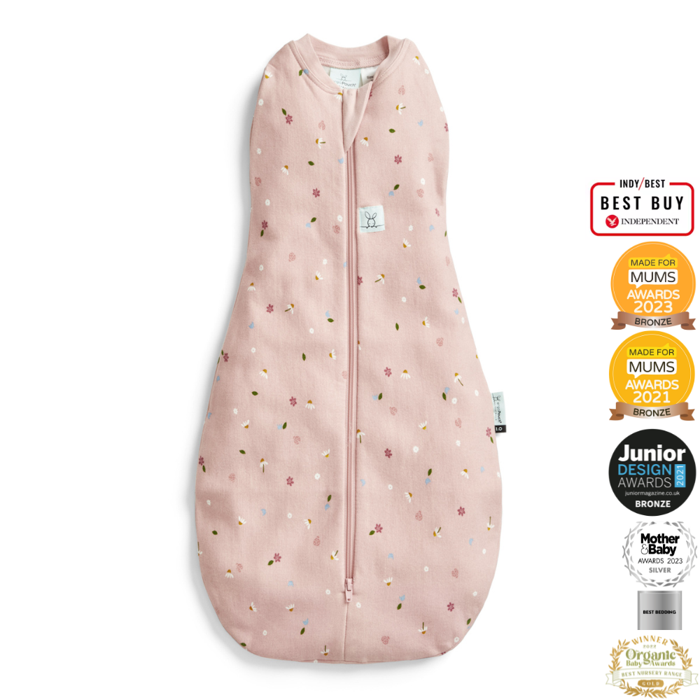 ergoPouch - Organic All Year Cocoon Swaddle Sleeping Bag - Daisy 1.0 TOG