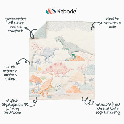 Kabode - Organic Single Bed Quilt - Dino
