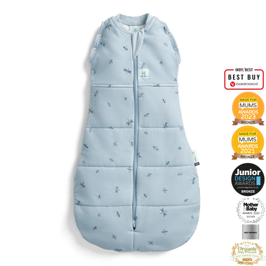 ergoPouch - Organic Winter Cocoon Swaddle Sleeping Bag - Dragonflies 2.5 TOG