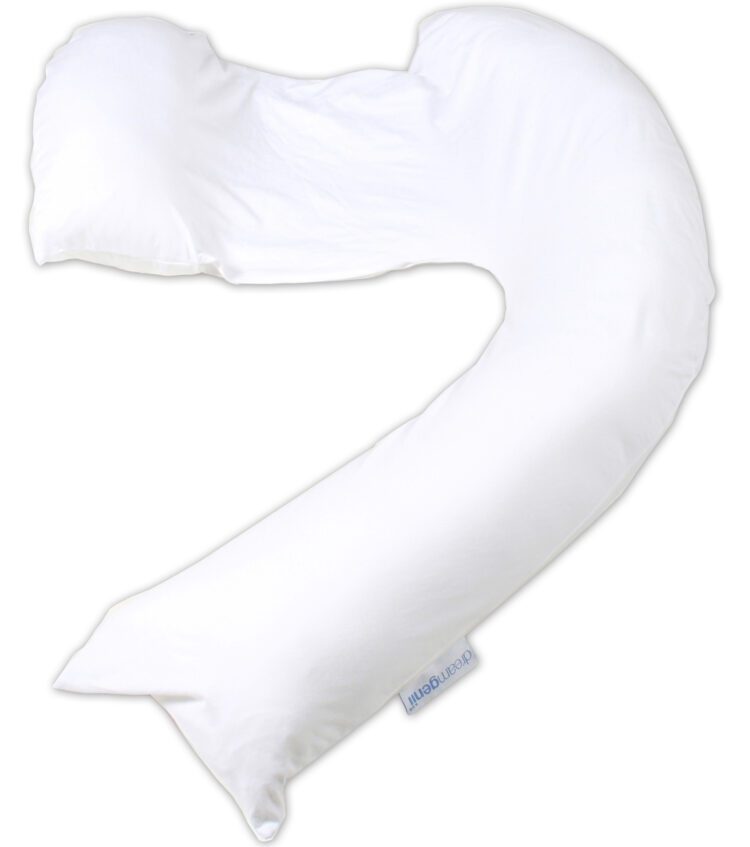 Dream Genii - Cotton Pregnancy Support & Feeding Pillow White
