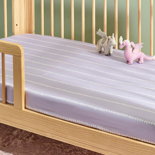 Kabode - Organic Cot Bed Fitted Sheet - Vine Lilac