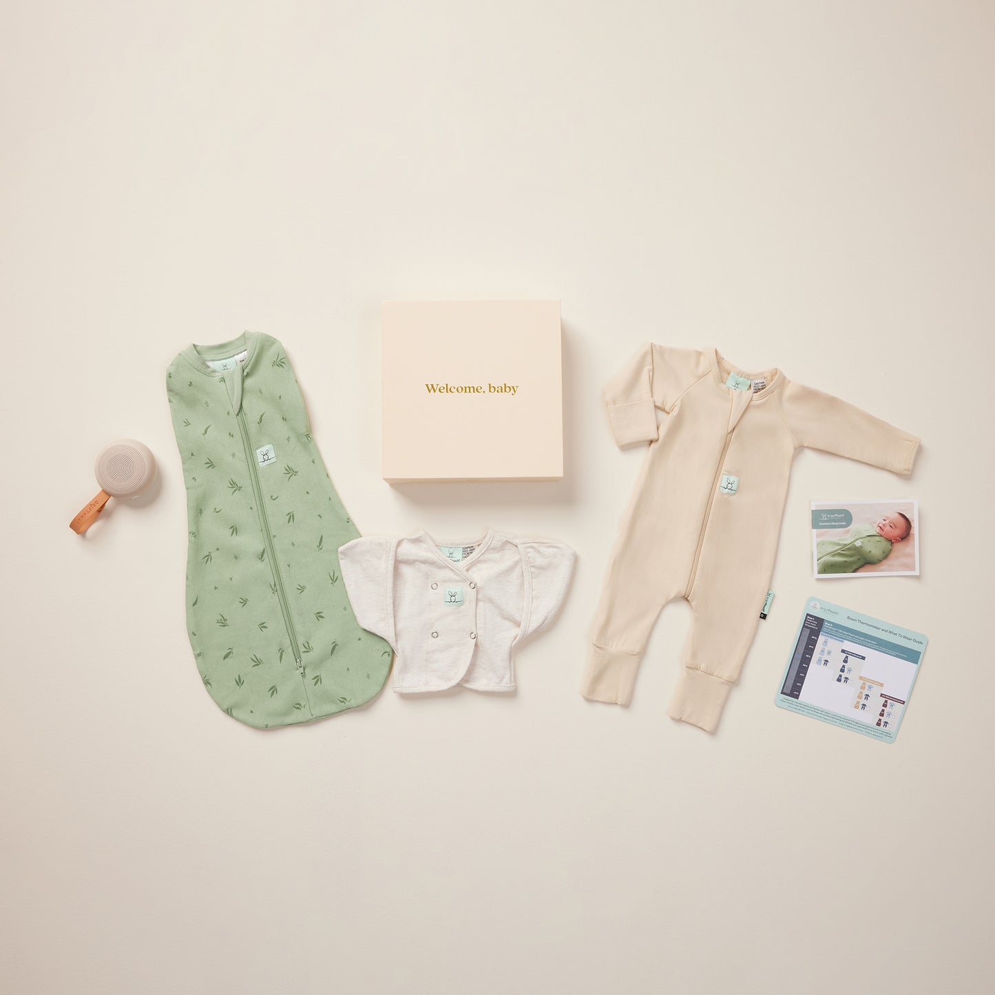 ergoPouch - Newborn Starter Pack- Cocoon 1.0 TOG / Butterfly Cardi 0.2 TOG / Layers Long Sleeve 1.0 TOG / White Noise Machine
