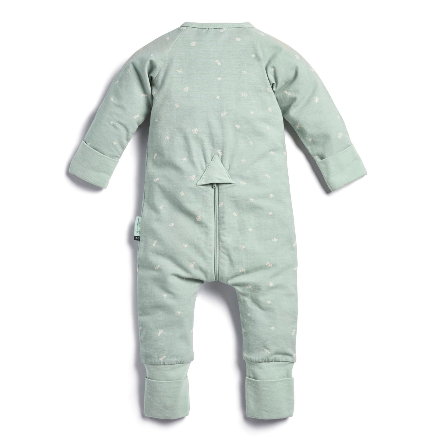 ergoPouch - Organic Layers Long Sleeve Babygrow Sage - Mild 0.2 TOG