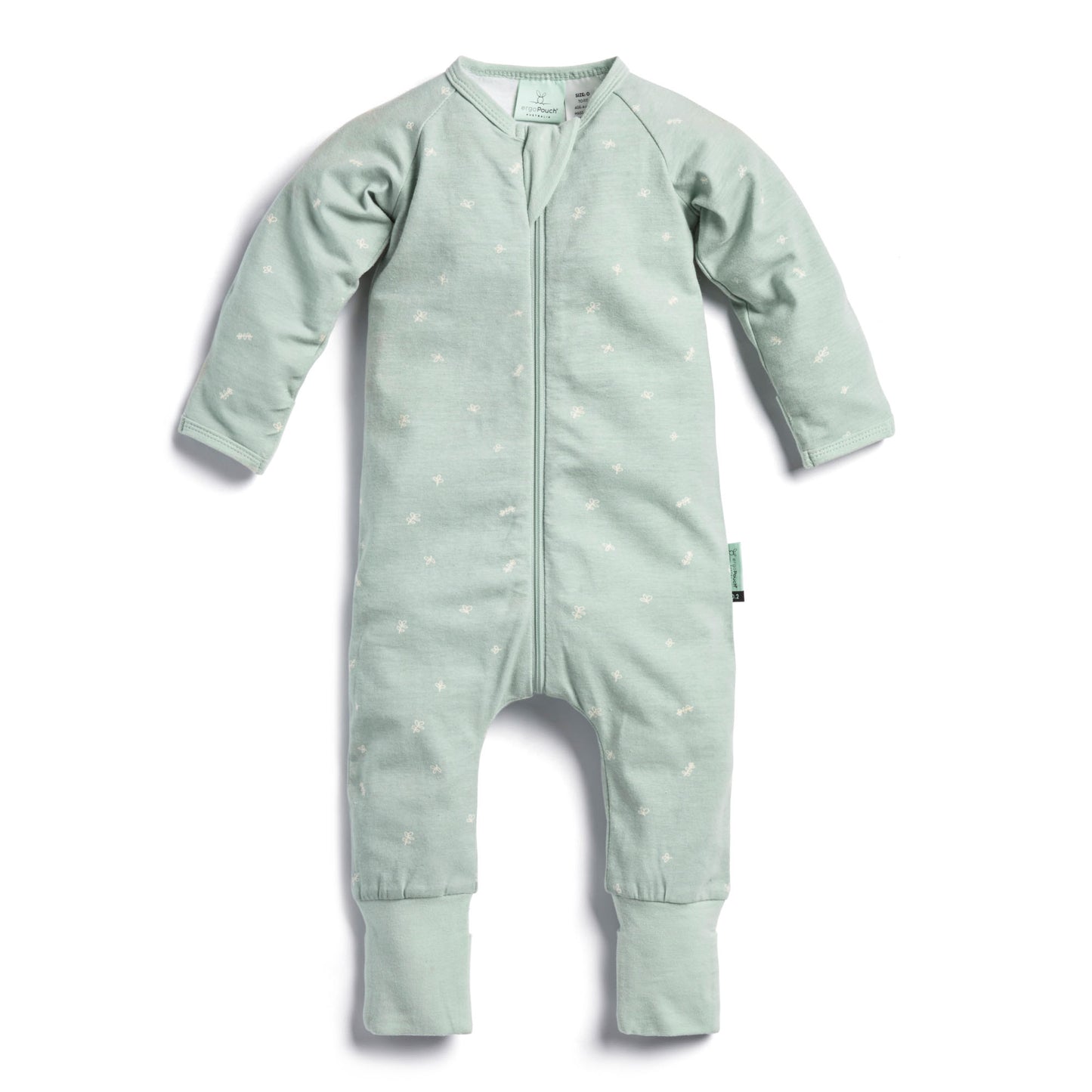 ergoPouch - Organic Layers Long Sleeve Babygrow Sage - Mild 0.2 TOG