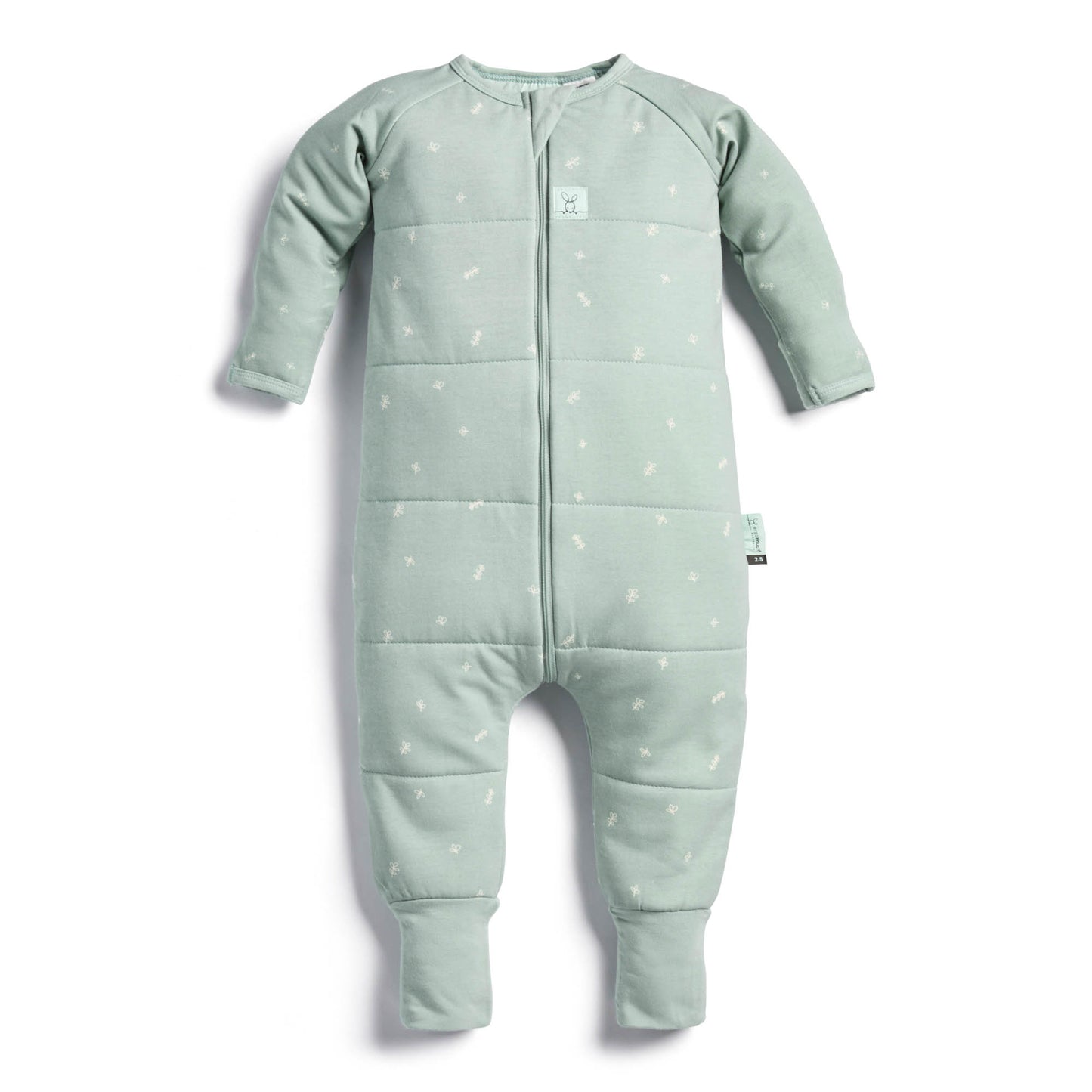 ergoPouch - Organic Winter Long Sleeved Sleep Onesie - Sage 3.5 TOG