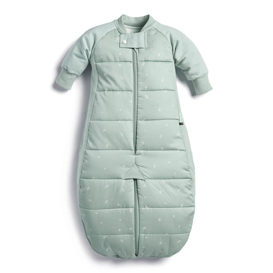 ergoPouch - Organic Winter Long Sleeved 2 in 1 Sleeping Suit Bag - Sage 3.5 TOG