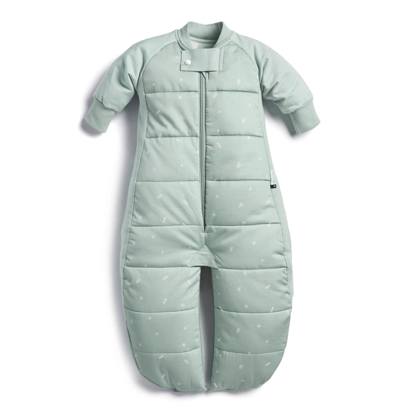 ergoPouch - Organic Winter Long Sleeved 2 in 1 Sleeping Suit Bag - Sage 3.5 TOG