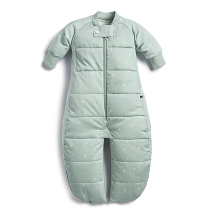 ergoPouch - Organic Winter Long Sleeved 2 in 1 Sleeping Suit Bag - Sage 3.5 TOG