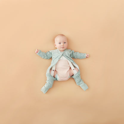 ergoPouch - Organic Layers Long Sleeve Babygrow Sage - Mild 0.2 TOG