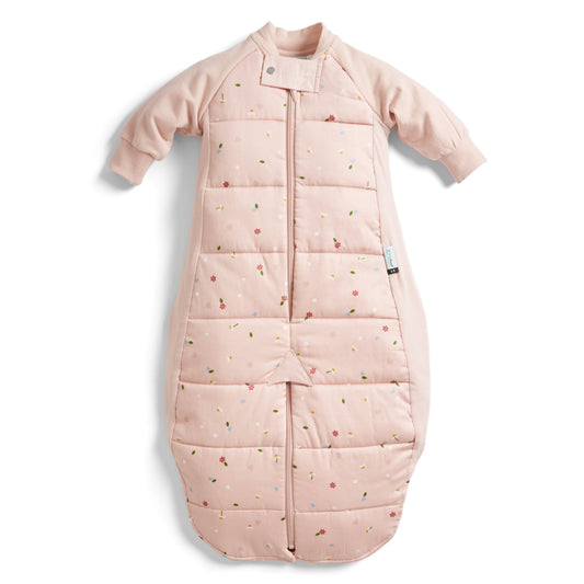 ergoPouch - Organic Winter Long Sleeved 2 in 1 Sleeping Suit Bag - Daisy 3.5 TOG