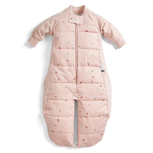 ergoPouch - Organic Winter Long Sleeved 2 in 1 Sleeping Suit Bag - Daisy 3.5 TOG