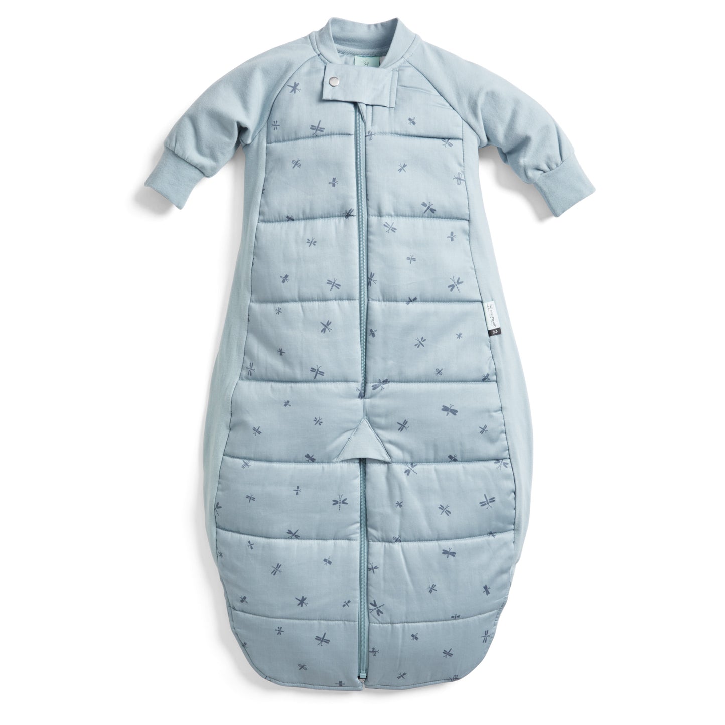 ergoPouch - Organic Winter Long Sleeved 2 in 1 Sleeping Suit Bag - Dragonflies 3.5 TOG