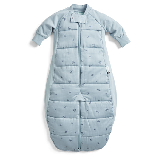 ergoPouch - Organic Winter Long Sleeved 2 in 1 Sleeping Suit Bag - Dragonflies 3.5 TOG