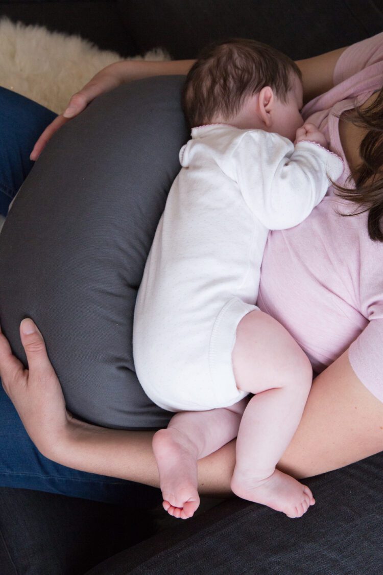 Hippychick - Feeding Pillow - Charcoal & Sage Green