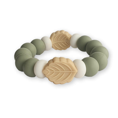 Chewies&more - Silicone Teething Bangle - Cool Leaf