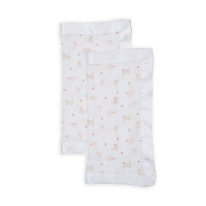 Lulujo - 2 Pack Muslin Security Comforter Blanket - Kitty Cat