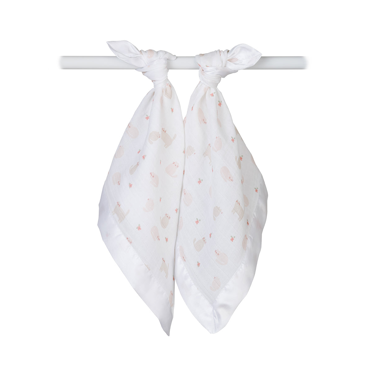 Lulujo - 2 Pack Muslin Security Comforter Blanket - Kitty Cat