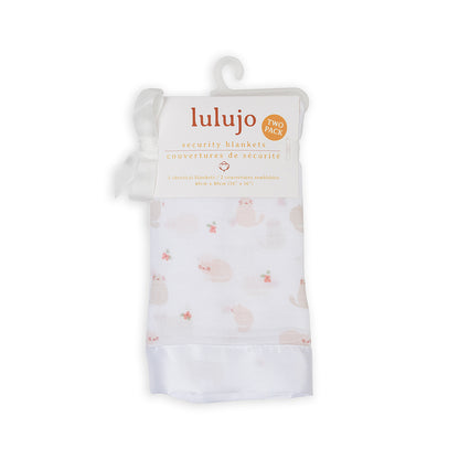 Lulujo - 2 Pack Muslin Security Comforter Blanket - Kitty Cat
