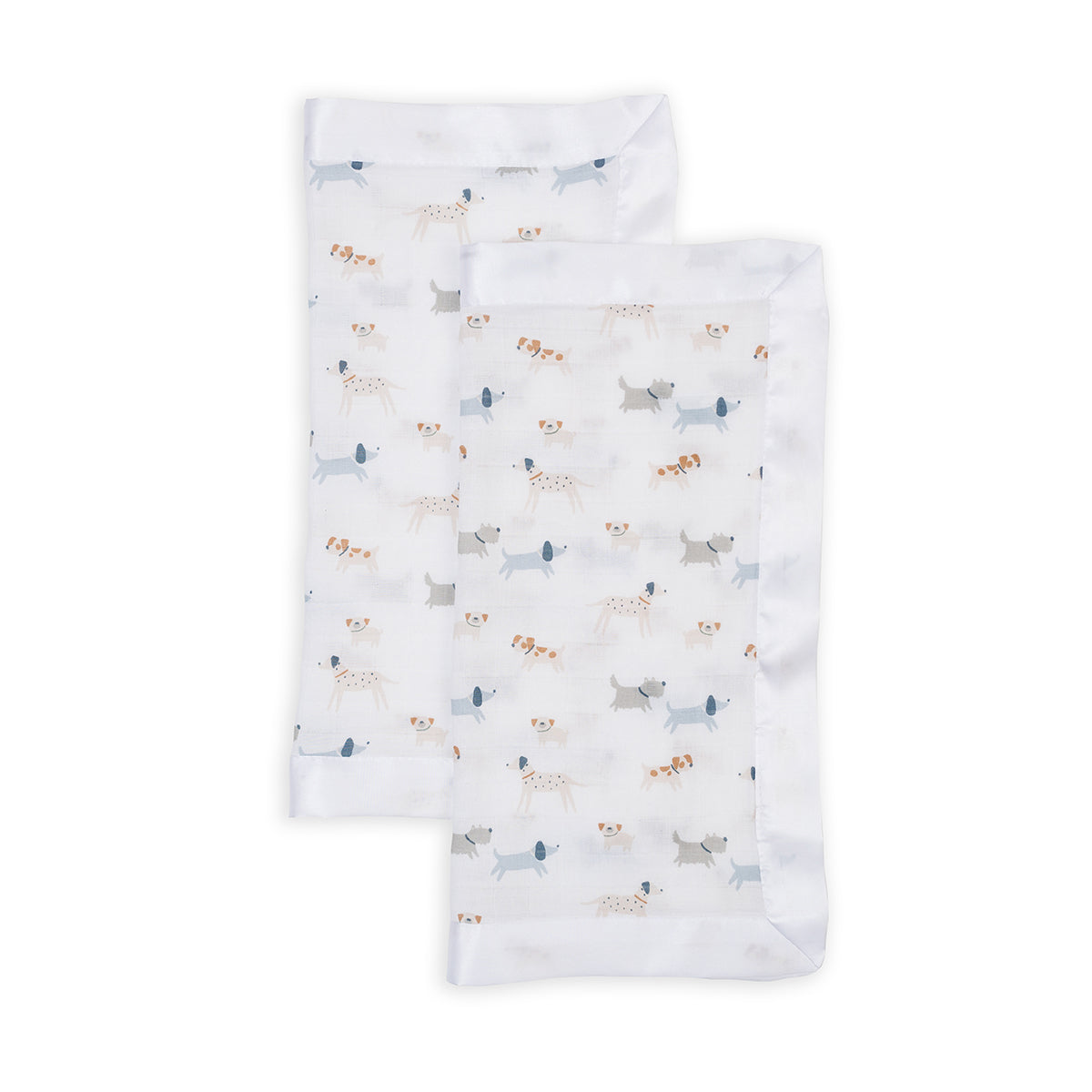 Lulujo - 2 Pack Muslin Security Comforter Blanket - Puppy Dog