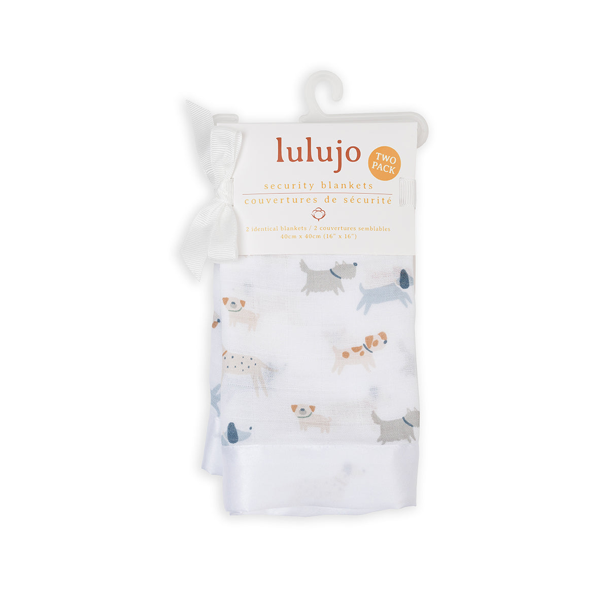 Lulujo - 2 Pack Muslin Security Comforter Blanket - Puppy Dog