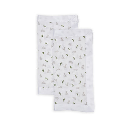 Lulujo - 2 Pack Muslin Security Comforter Blanket - Bunnies