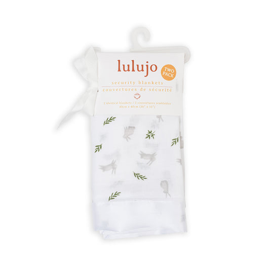 Lulujo - 2 Pack Muslin Security Comforter Blanket - Bunnies