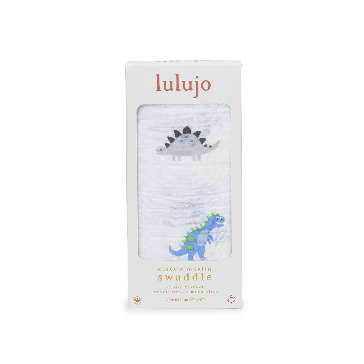 Lulujo - Muslin Swaddle - Prehistoric Pals (120cm x 120cm)