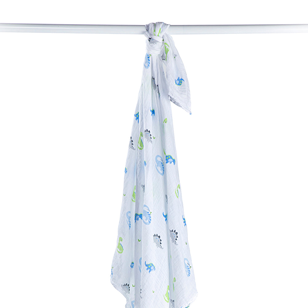 Lulujo - Muslin Swaddle - Prehistoric Pals (120cm x 120cm)