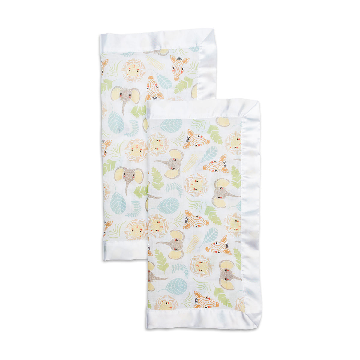 Lulujo - 2 Pack Muslin Security Comforter Blanket - Jungle Safari