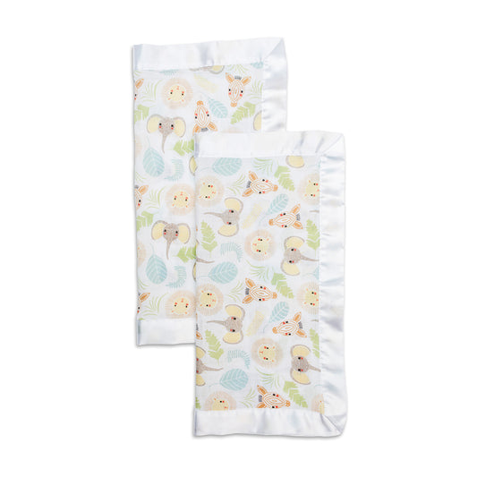 Lulujo - 2 Pack Muslin Security Comforter Blanket - Jungle Safari