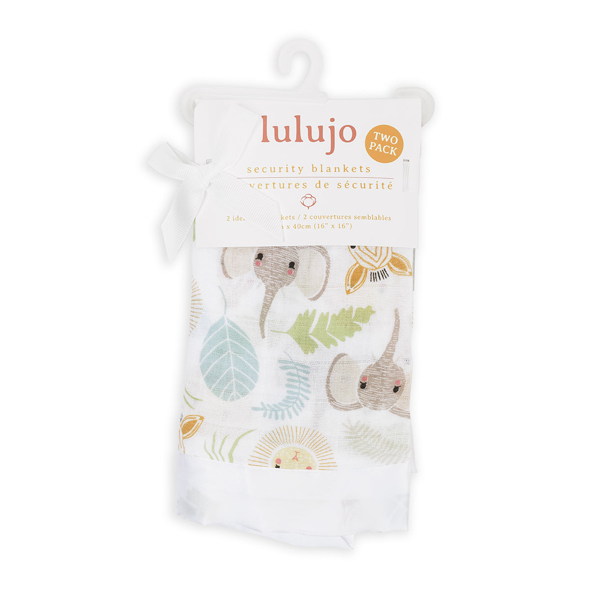 Lulujo - 2 Pack Muslin Security Comforter Blanket - Jungle Safari