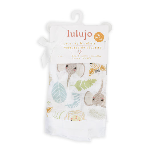 Lulujo - 2 Pack Muslin Security Comforter Blanket - Jungle Safari