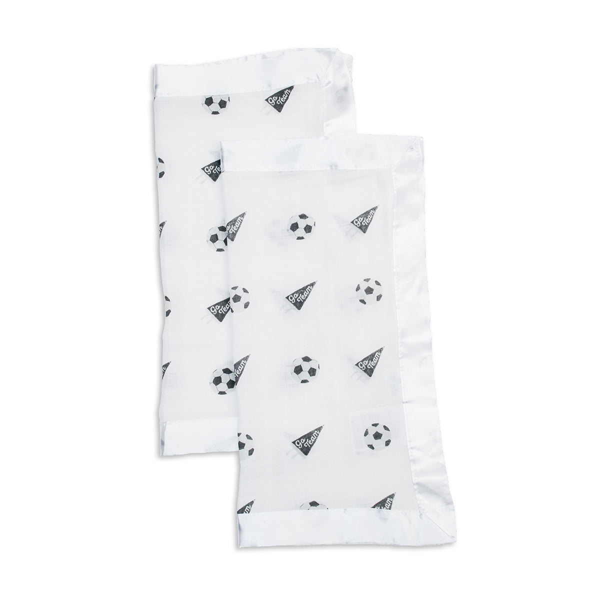 Lulujo - 2 Pack Muslin Security Comforter Blanket - Footballs