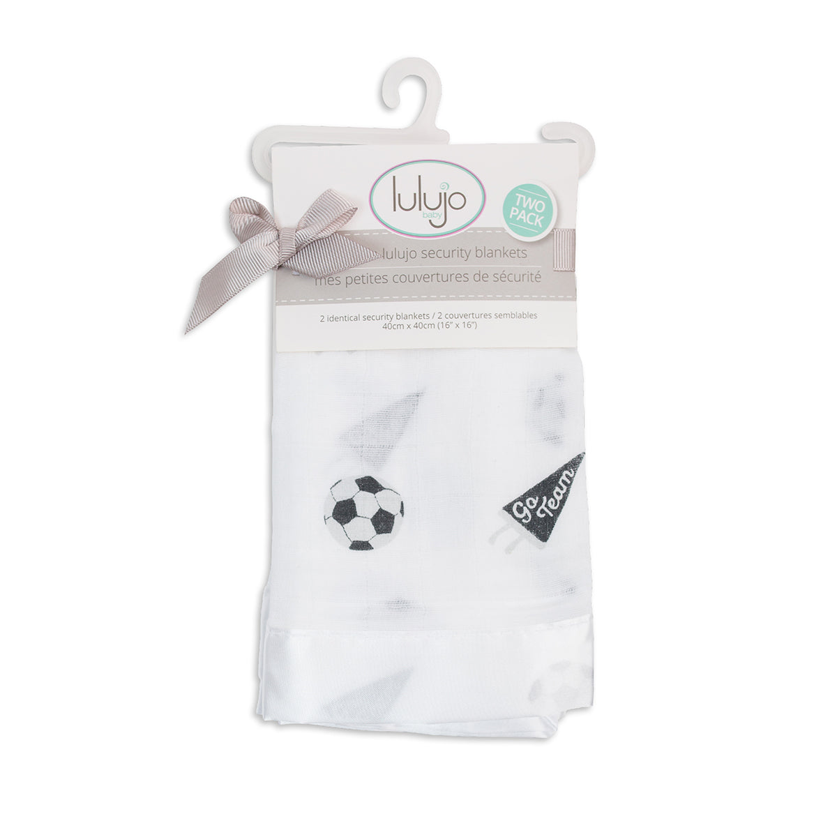 Lulujo - 2 Pack Muslin Security Comforter Blanket - Footballs