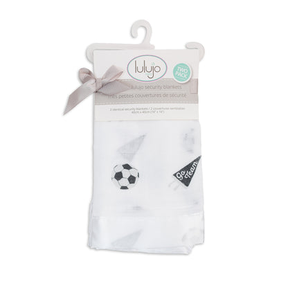 Lulujo - 2 Pack Muslin Security Comforter Blanket - Footballs