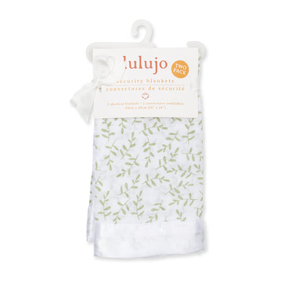 Lulujo - 2 Pack Muslin Security Comforter Blanket - Greenery