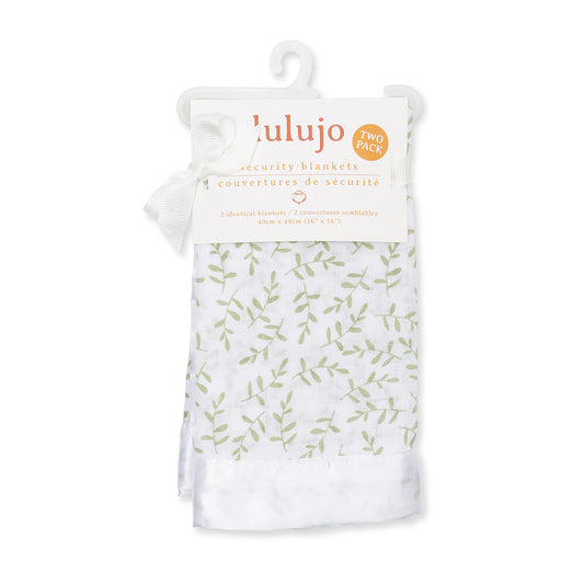 Lulujo - 2 Pack Muslin Security Comforter Blanket - Greenery