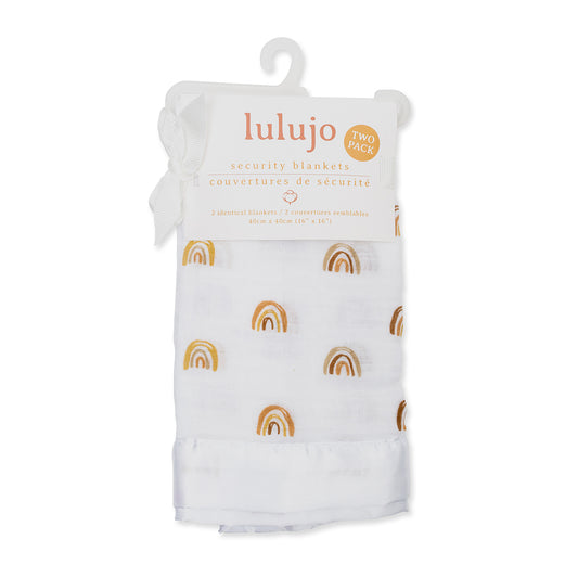 Lulujo - 2 Pack Muslin Security Comforter Blanket - Rainbows