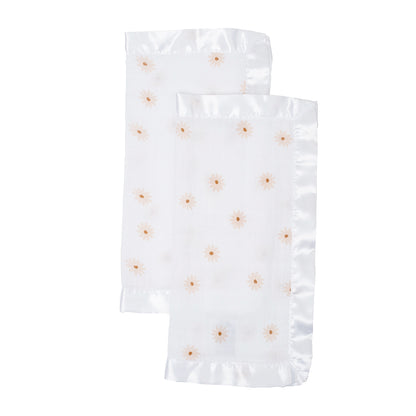Lulujo - 2 Pack Muslin Security Comforter Blanket - Daisies
