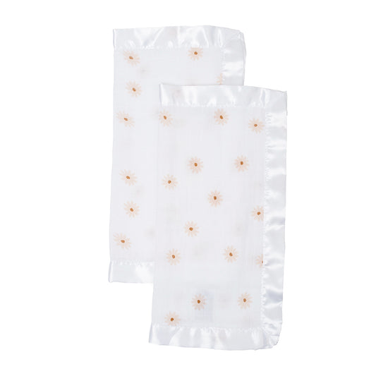Lulujo - 2 Pack Muslin Security Comforter Blanket - Daisies