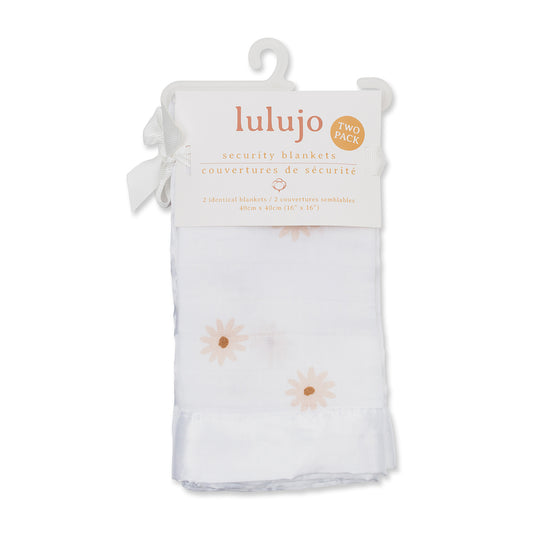 Lulujo - 2 Pack Muslin Security Comforter Blanket - Daisies