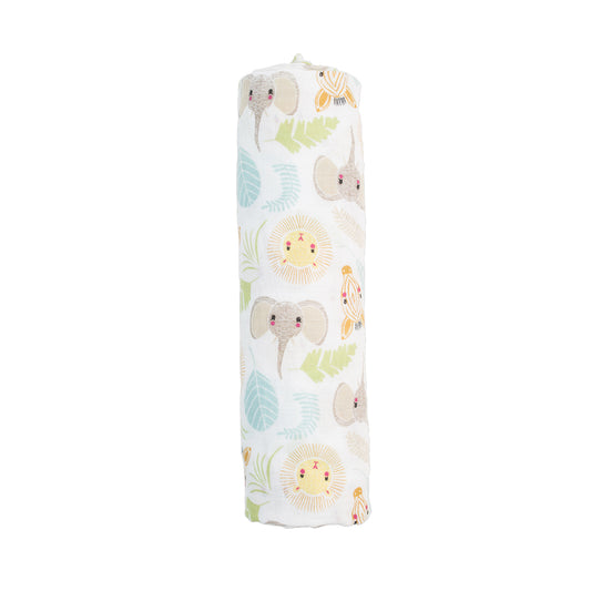 Lulujo - Muslin Swaddle - Jungle Safari (120cm x 120cm)