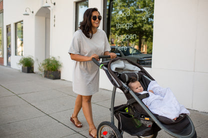 Lulujo - 2 Pack Cotton Swaddles - Fish / Navy Gingham (100cm x100cm)