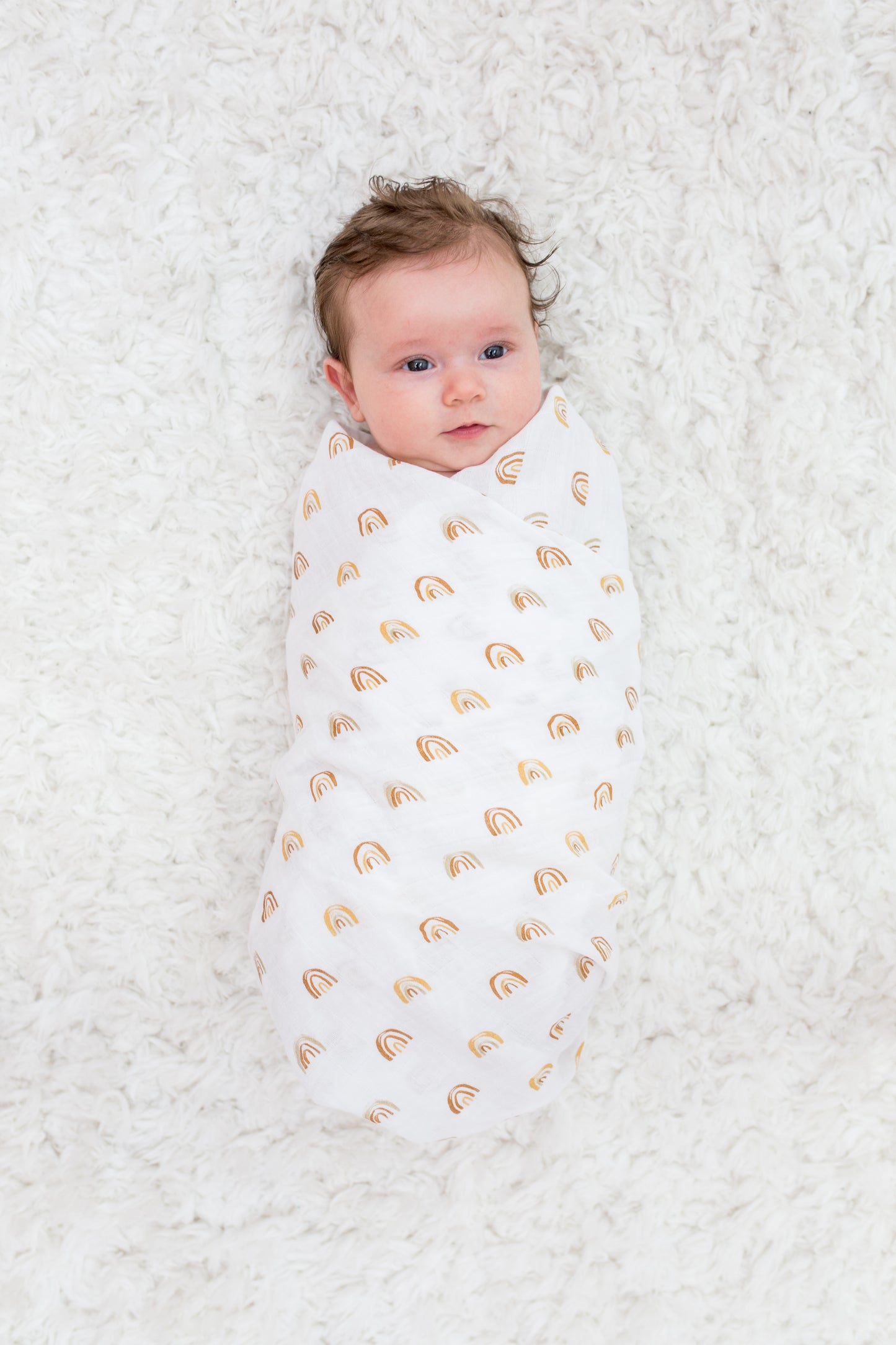 Lulujo - 2 Pack Cotton Swaddles - Rainbows / Suns (100cm x100cm)