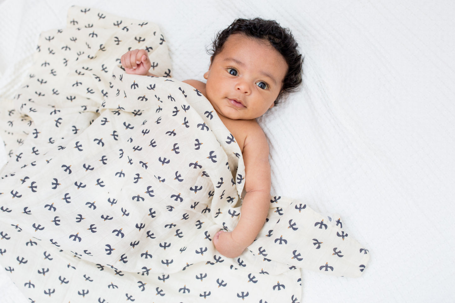 Lulujo - 2 Pack Cotton Swaddles - Blackbird / Mudcloth (100cm x100cm)