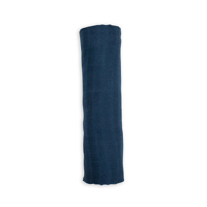Lulujo - Bamboo Swaddle Blanket - Navy (120cm x 120cm)