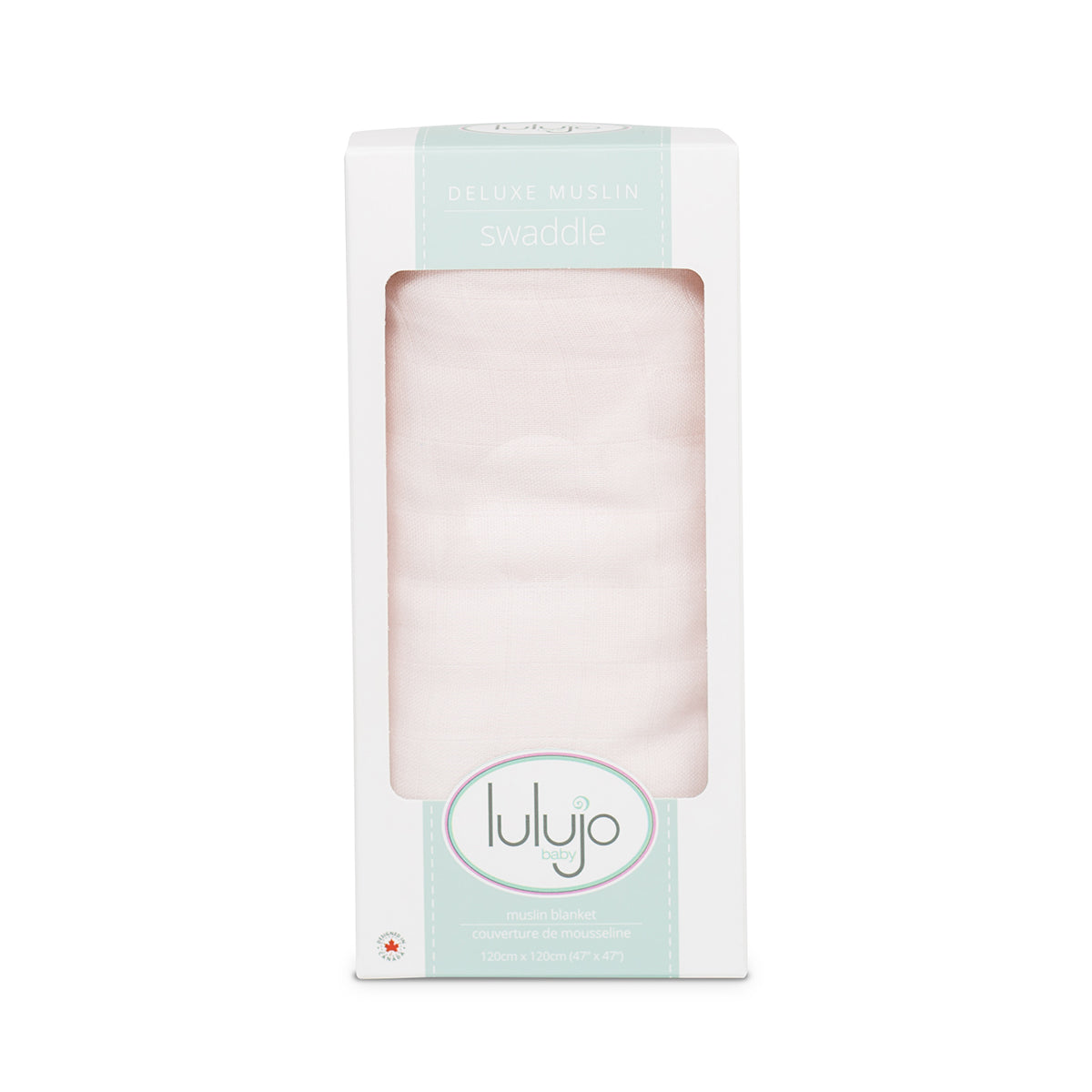 Lulujo - Bamboo Swaddle Blanket - Pink (120cm x 120cm)