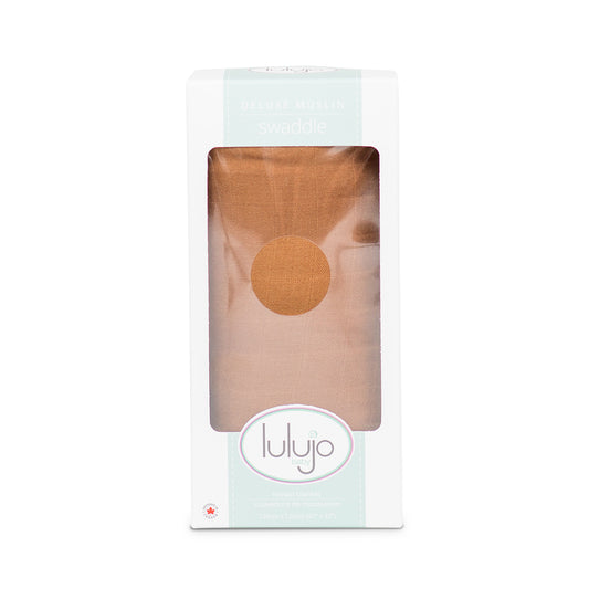 Lulujo - Bamboo Swaddle Blanket - Tan (120cm x 120cm)